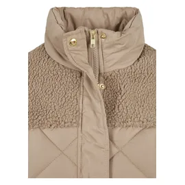 URBAN CLASSICS Winterjacke URBAN CLASSICS "Urban Classics Damen", Damen, Gr. 5XL, softtaupe, 100% Polyester, unifarben, oversize, amerikanischer Ausschnitt, Jacken Winterjacke