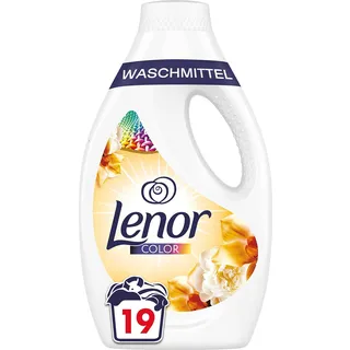 Lenor Waschmittel Flüssig, Flüssigwaschmittel, Color Waschmittel, 19 Waschladungen, Farbschutz, Goldene Orchidee