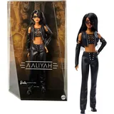 Barbie Signature Aaliyah Sammelfigur im schwarzen Kunstleder-Outfit, inspiriert vom Musikvideo zu One in a Million, HRM80
