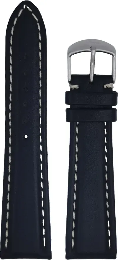 Sinn Rindsleder Sinn Rindsleder Lederarmband 22mm/18mm BL41221834001110403A - schwarz,weiße Kontrastnaht