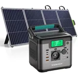 Tragbare Powerstation Ladegerät mit 200W Solarpanel,550W(1100W Spitze) Power Station 555Wh Solargenerator mit 140W Bidirektionale Schnellladen USB-C