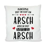 Herzbotschaft Dekokissen 40 x 40 cm Weiß