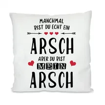 Herzbotschaft Dekokissen 40 x 40 cm Weiß