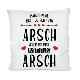 Herzbotschaft Dekokissen 40 x 40 cm Weiß