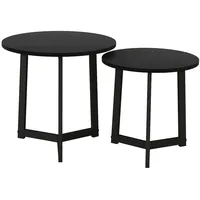 Homcom Couchtisch Set, Beistelltisch aus MDF Stahl, im modern