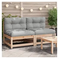 vidaXL Gartensofas ohne Armlehnen mit Kissen 2 Stk. Massivholz Kiefer