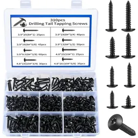 luxuskollektion Blechschrauben Torx Flachkopf Selbstschneidend 310 M3/M4 Schwarz