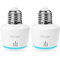 AICase Intelligente Steckdose TE27 Wi-Fi Smart Lampenfassung E26/E27, Fassung-Adapter geeignet für LED, Halogen, Glühbirnen und Energiesparlampen,Kompatibel mit Amazon Alexa und Google Home, Weiß
