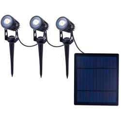 Solarleuchte Spotleuchte Außenleuchte Gartenleuchte LED 3-Flammig IP44 Schwarz