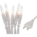 Hellum Lichterkette innen 10 warme Lichter, beleuchtet 1,35m, Kabel weiß