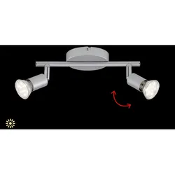 BRILONER LEUCHTEN LED Deckenleuchte "RAY", silber, Lampen