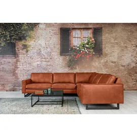 Home Affaire Ecksofa HOME AFFAIRE "Pinto, XXL, 250/290 cm, langer Schenkel, Ottomane", braun (cognac), B:290cm H:85cm T:250cm, Luxus-Microfaser in Lederoptik(100% Polyester);Cord (92% Polyester, 8% Polyamide), Sofas, Ecksofa, Cord, Chenille, Lederoptik, mit Keder,