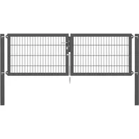 GAH Alberts Doppeltor Flexo Plus 250 cm x 80 cm Pfosten 80 cm x 80 cm Anthrazit