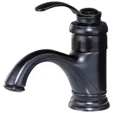 Vintage-waschtischarmatur, Einhebel-waschtischarmatur Aus Messing, Moderne Waschtischarmatur, Warm- Und Kaltwasser Einstellbar, 3/8 Zoll, Schwarz