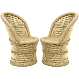 Marrakesch Orient & Mediterran Interior Boho Style Gartensessel 42 x 43 x 76 cm beige 2 St.