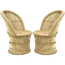 Marrakesch Orient & Mediterran Interior Boho Style Gartensessel 42 x 43 x 76 cm beige 2 St.