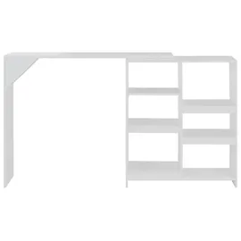vidaXL Bartisch mit Beweglichem Regal 138 x 39 x 110 cm Weiß