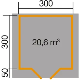 Weka Gartenhaus 209 3 x 3 m hellgrau