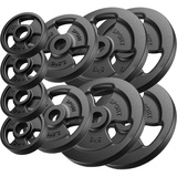 Marbo Sport Tri-Grip Guss Hantelscheiben Set Gewichte mit ø31 mm Bohrung 29 kg One Size