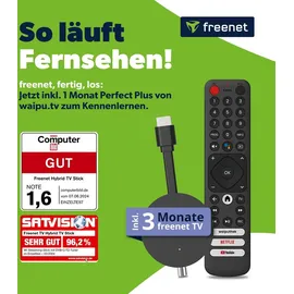 freenet TV 3in1 Hybrid Stick 4K UHD mit Android TV, DVB-C/T2, 3 Mon. freenet TV