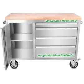 Ondis24 Werkstattwagen, BxHxT: 130 x 92 x 48,5 cm, Metall - silberfarben