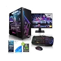 Megaport Komplett Set Gaming PC Set Vision AMD Ryzen 7 5700X • 24" Monitor • Windows 11 • Nvidia GeForce RTX4060 8GB • 16GB 3200 MHz DDR4 • 1TB M.2 SSD • WLAN • Tastatur • Maus Gaming komplettpaket
