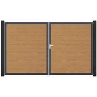 GroJa Tor 2-flg. Basicline Schmal Asteiche Natur 306 cm x 180 cm DIN Rechts