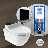 Geberit AquaClean Tuma Comfort Komplett-SET Dusch-WC mit neeos Vorwandelement,, 146290SJ1+16746BM#SET, Comfort