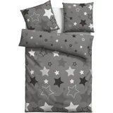 MY HOME Bettwäsche MY HOME "Dreamer in Gr. 135x200 oder 155x220 cm, ideal für Weihnachten", grau, B/L: 135cm x 200cm, 1 Stk., 1 Stk., Microfaser-Fleece, B/L: 80cm x 80cm, 2 Stk.