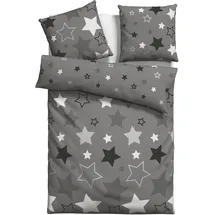 MY HOME Bettwäsche MY HOME "Dreamer in Gr. 135x200 oder 155x220 cm, ideal für Weihnachten", grau, B/L: 135cm x 200cm, 1 Stk., 1 Stk., Microfaser-Fleece, B/L: 80cm x 80cm, 2 Stk.