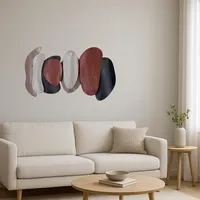 Casablanca modernes Design Wandrelief Bueno aus Metall, strukturiert, anthrazitfarben/braun/creme,