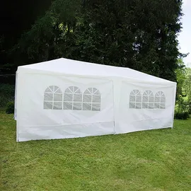 VCM Pavillon 6 x 3 m inkl. 6 Seitenteile Weiß