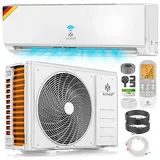 KESSER Split-Klimagerät Klimaanlage Set Split - mit WiFi/App Funktion Klimagerät 12000 BTU/h, Kühlen A++/ Heizen A+ - 3400 Watt Kältemittel R32 weiß
