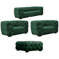 Fun Möbel Sofaset Designersofa NATALIE 3-1-1 in Stoff Riviera Grün - Grün
