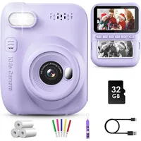 GREENKINDER Sofortbildkamera Kinder,14MP 3.0 Zoll Bildschirm Kinderkamera Sofortbildkamera mit 32G Karte,1080P Kamera Kinder Sofortdruck,Geburtstagsgeschenk Spielzeug für Jungen und Mädchen 3-12 Jahre