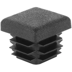 Alberts Verschlussstopfen eckig für Vierkantrohre, mit Lamellen, Schwarz, Kunststoff, 4 Stück, 20 mm