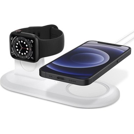 Spigen AMP02797 Ladegerät für Mobilgeräte Smartphone, Smartwatch Weiß Kabelloses Aufladen Drinnen