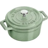 Staub Mini Cocotte 10 cm, rund, Salbei, Gusseisen, Pfanne + Kochtopf, Grün