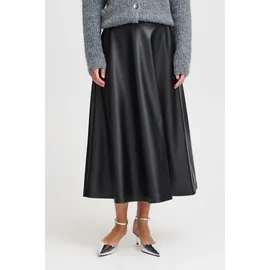 B.YOUNG BYDASAMA FULL SKIRT 20815521 a-Linien-Rock aus Lederimitat in black denim | 40