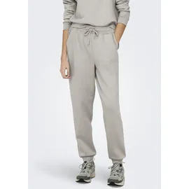 ONLY PLAY Sweathose ONLY PLAY "ONPLOUNGE HW SWEAT PNT - NOOS", Damen, Gr. L (40), N-Gr, grau (pumice stone), Sweatware, Obermaterial: 80% Polyester, 15% Viskose, 5% Elasthan, unifarben, regular fit knöchellang, Hosen Sweathose, mit Kordelzug