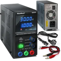 Peaktech 6223 - Labornetzteil DC 0-30V 0-10A 300W Labornetzgerät, Blau, Schwarz