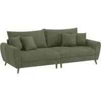 Big-Sofa HOME AFFAIRE "Blackburn II" Sofas Gr. B/H/T: 260cm x 71cm x 108cm, Cord, grün (stripes 8641 green) Wahlweise mit Kaltschaumpolsterung bis 140 kg belastbar