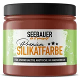 SEEBAUER diy Silikatfarbe Rot 300ml für Innen (No. 318 Rose Hip) Atmungsaktive Mineralfarbe für Allergiker - Abwaschbare Wandfarbe - Rottöne hohe Deckkraft