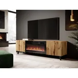 Mirjan24 Vailbo TV-Lowboard 181x50 cm Braun/Schwarz Holzwerkstoff