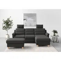 sit&more Ecksofa SIT & MORE "Farö L-Form", grau (fango), B:234cm H:90cm T:168cm, Sofas, Ecksofa, inklusive Federkern, wahlweise mit Bettfunktion und Bettkasten