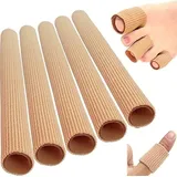 5 Stück Silikon Zehenschutz Schlauchbandage Fingerbandage Fingerschutz Gel Zehenpolster für überlappende Zehen, Relief Zehen Druck und Schmerzen