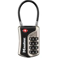 Master Lock TSA Zahlenschloss mit flexiblem Bügel, Nickel, 9,3 x 3,6 x 1,5 cm