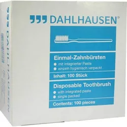 Einmal Zahnbürste mit Paste