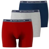 Tom Tailor Boxershorts unifarben Rot/Blau S 3er Pack