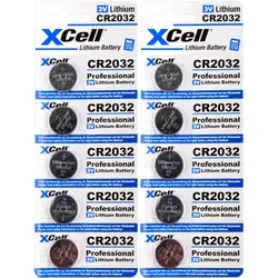 10er Spar-Set XCell CR2032 Lithium-Knopfzelle 3V / 220mAh (2x5er Pack)